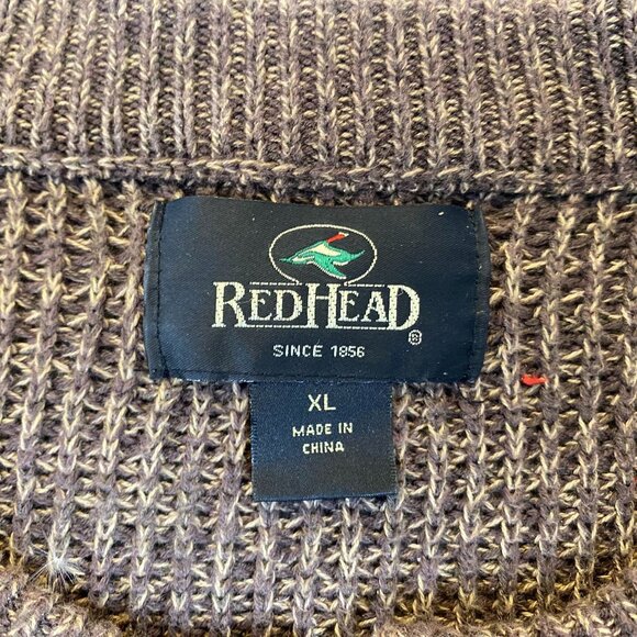 Redhead Mens Henley Sweater XL Cotton/Acrylic Blend Brown Textured Knit - Picture 8 of 12